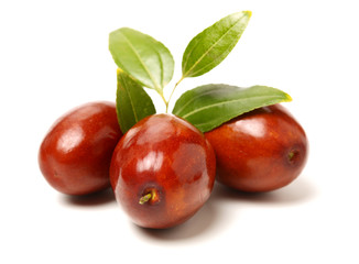 jujube or chinese date on white background