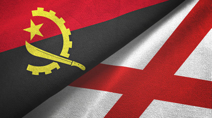 Angola and Northern Ireland two flags textile cloth, fabric texture
