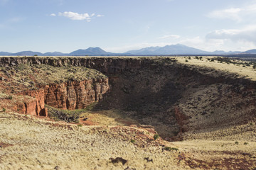 view of sandstone erosion in Wupatki National Monument, Arizona