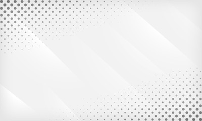 Abstract white and gray gradient background. Texture with halftone dots design background. Modern vector design template.
