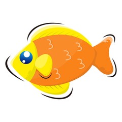 cute fish mascot design vector