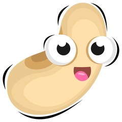 cute peanut mascot design vector