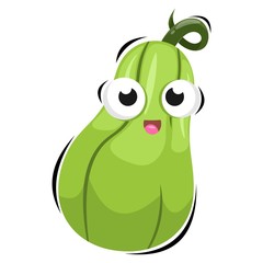 cute squash mascot design vector