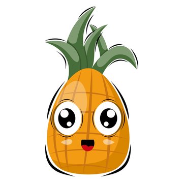 cute pineapple mascot design vector