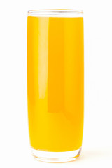 Orange juice on isolated white background