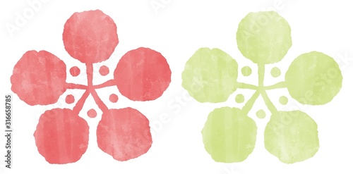 梅 手描き風 水彩風イラスト素材 Wall Mural Wallpaper Murals フユタチ