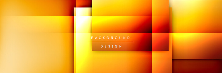 Square shapes composition geometric abstract background. 3D shadow effects and fluid gradients. Modern overlapping forms