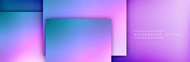 Square shapes composition geometric abstract background. 3D shadow effects and fluid gradients. Modern overlapping forms