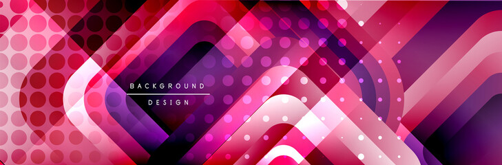 Round squares shapes composition geometric abstract background. Vector Illustration