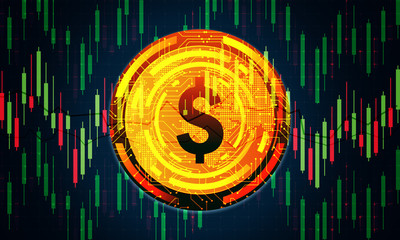 Obraz premium US Dollar digital stock trading background.Financial business concept