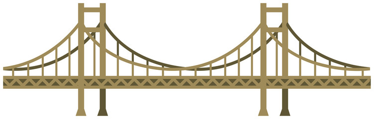 Seamless bridge vector illustration / gold