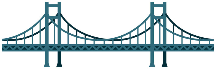 Seamless bridge vector illustration / blue