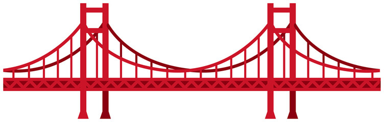 Seamless bridge vector illustration / red