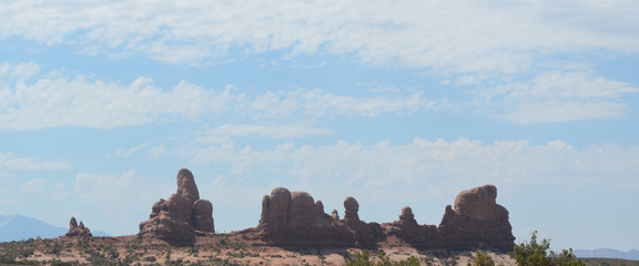 Early Summer in Utah: Looking Across to Turret Arch (Unseen) Area from Double Arch in Arches National Park