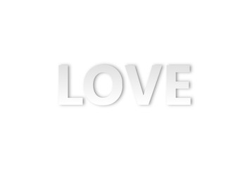 Valentine paper art concept elements such as  love text silver lettering on silver background, symbols of love for happy women, mothers, valentines day, birthday, greeting, posters, invitation cards