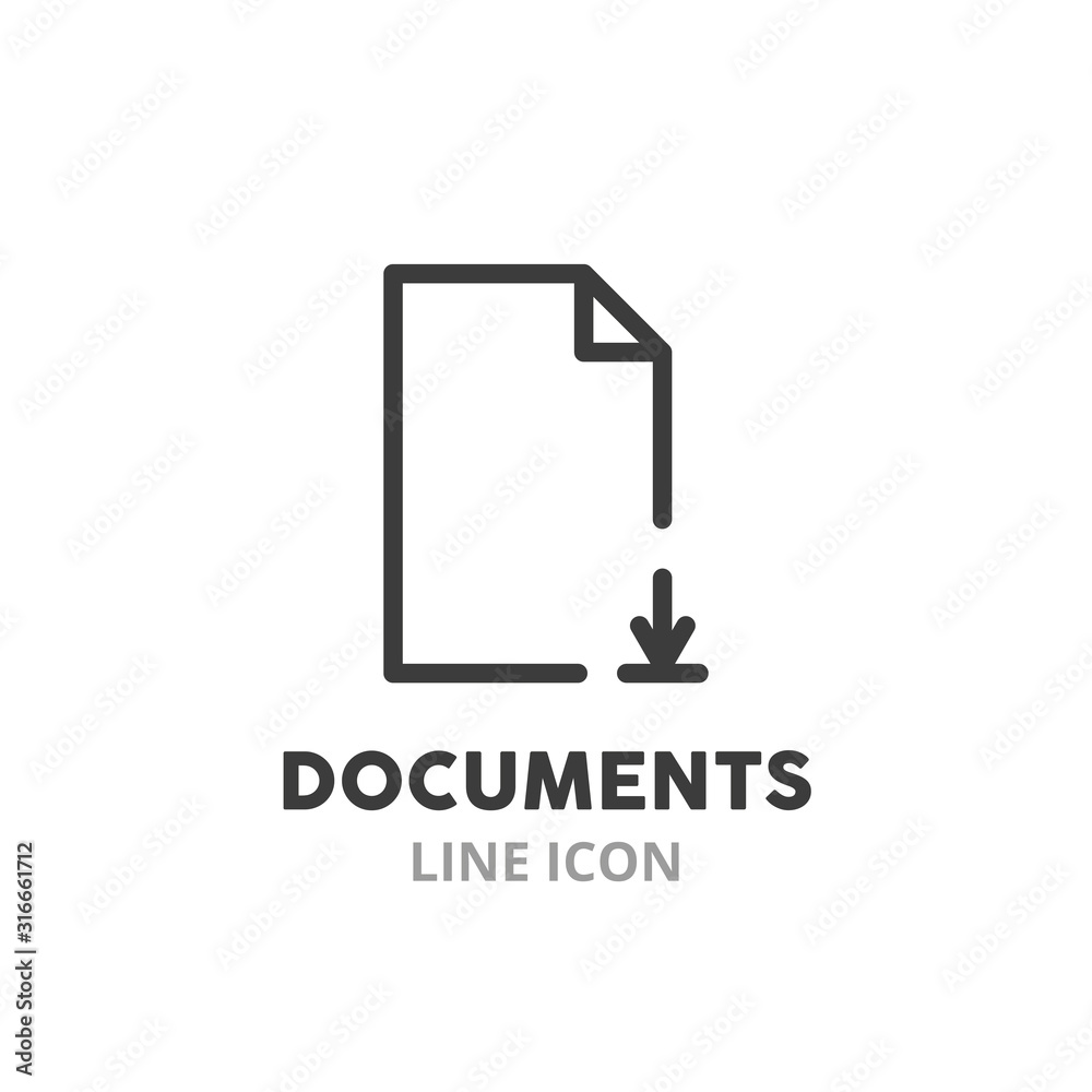 Poster documents simple line icon. vector illustration symbol elements for web design..