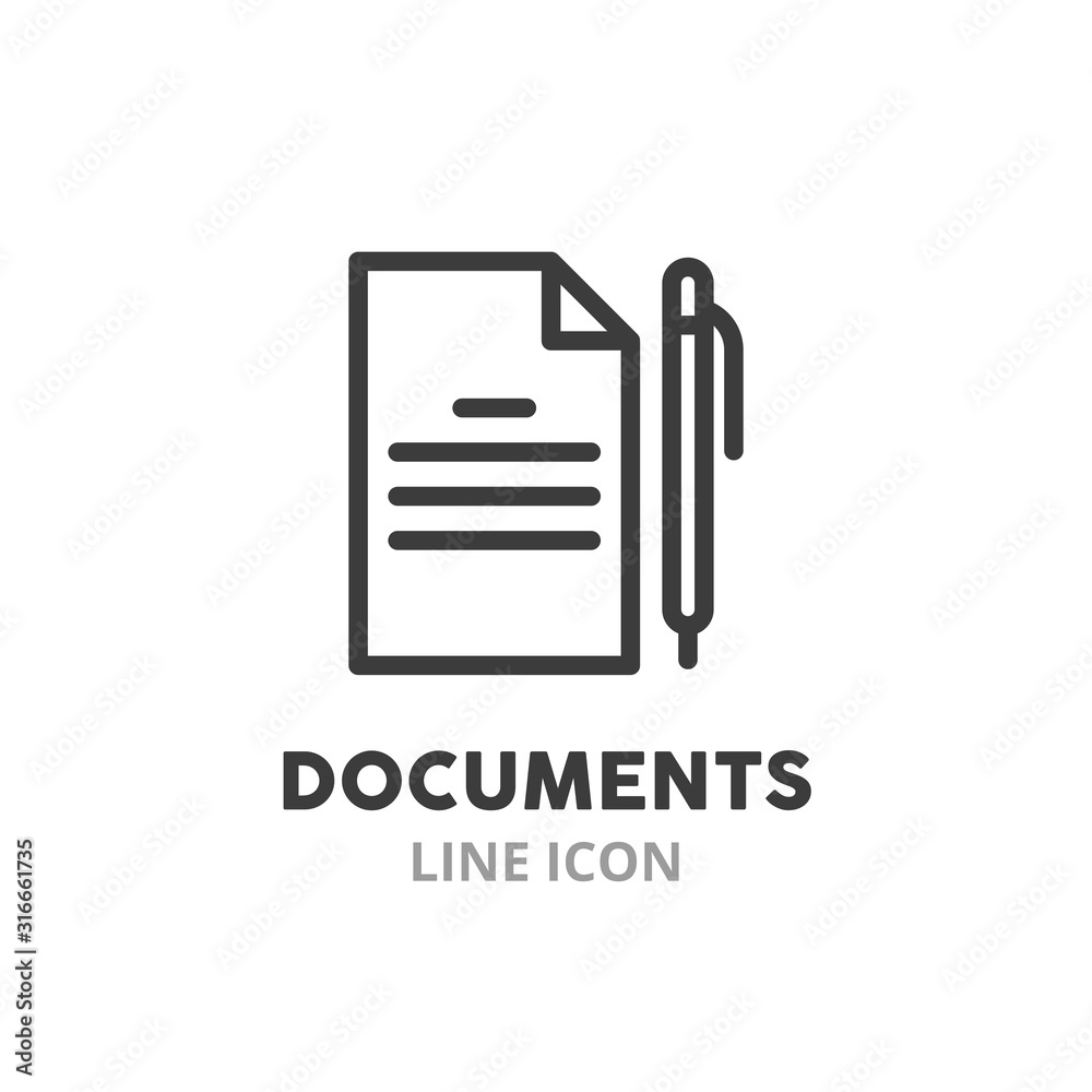 Poster documents simple line icon. vector illustration symbol elements for web design..