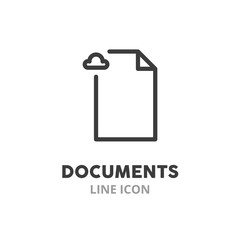 Documents simple line icon. Vector illustration symbol elements for web design..