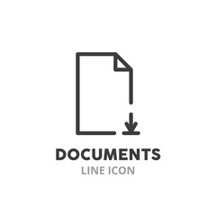 Documents simple line icon. Vector illustration symbol elements for web design..