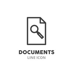 Documents simple line icon. Vector illustration symbol elements for web design..