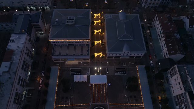 Christmas light installation on Independence Square in Podgorica