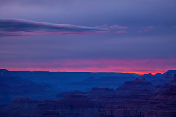 Overlook in Grand Canyon National Park at twilight