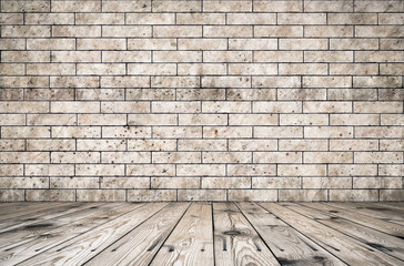 room with brick wall