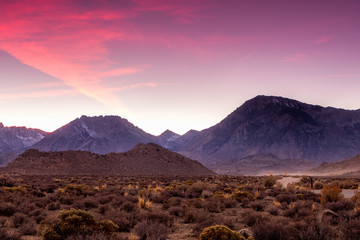 The Butttermilks in the Sierra Nevada of California at sunset