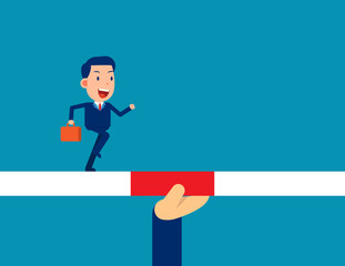 Helping his team. Business support concept, Teamwork