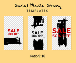 Grunge minimal shape template set. Design elements.