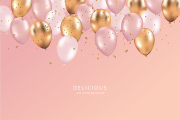 Glossy Happy Birthday Balloons Background Vector Illustration eps10 © babeer