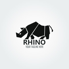 Rhino silhouette vector illustration symbol for logo, template, icon and other.