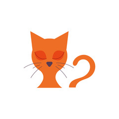 cute cat fairytale character isolated icon