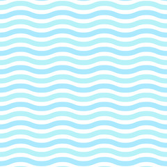 Seamless wave background in the sea on a white background