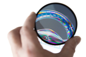Photograph of a protractor through a polarizing filter
