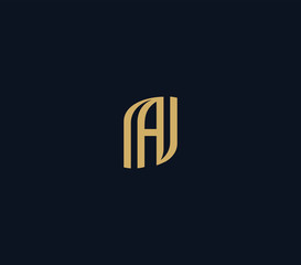 Obraz premium A N letter NA luxury logo design template 