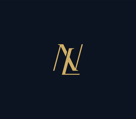 A N letter NA luxury logo design template 