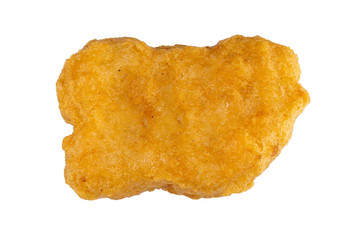 Chicken nugget isolated on pure white background