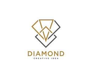Diamond Luxury Logo Design Vector