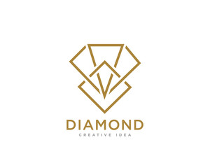 Diamond Luxury Logo Design Vector