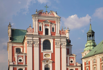 Obraz premium Collegiate church of Our Lady of Perpetual Help, Saint. Mary Magdalene and St. Stanisław Bishop (Poznan Fara) and Jesuits collegium in Poznan. Poland