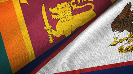Sri Lanka and American Samoa two flags textile cloth, fabric texture