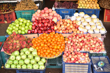 Fruits panel in market