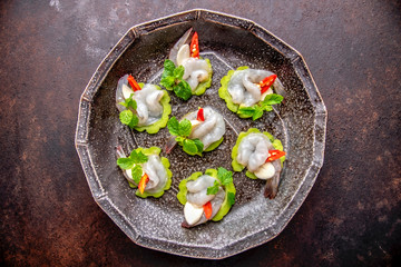 Shrimp in fish sauce, shrimp in fish sauce, hot and spicy, seafood Thai (spicy salad shrimp in fish sauce) , Thai spicy salad