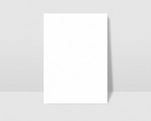 Blank vertical flyer poster. Paper, flyer, brochure mockup template. Blank a3, a4 paper. Mockup scene. Photo mockup with clipping path.