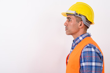 Portrait of mature Persian man construction worker - 316670395