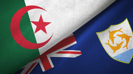 Algeria and Anguilla two flags textile cloth, fabric texture