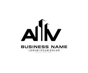 A V AV Initial building logo concept