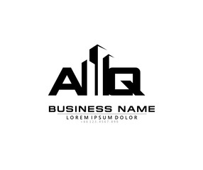 A Q AQ Initial building logo concept