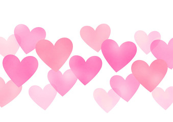 水彩風ハート背景